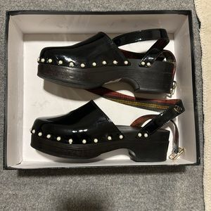 Chanel Pearl Studded Clogs